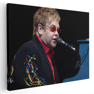Tablou afis Elton John cantaret 2288 Tablou canvas pe panza CU RAMA 60x80 cm foto