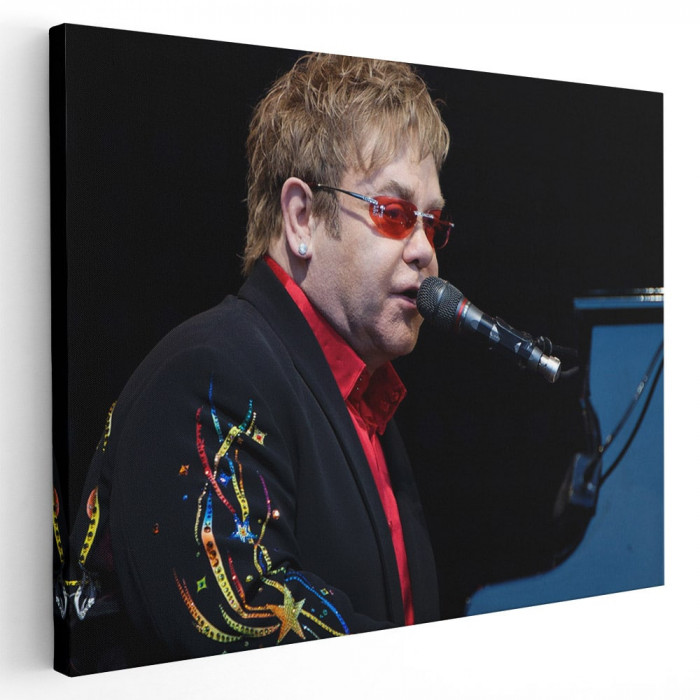 Tablou afis Elton John cantaret 2288 Tablou canvas pe panza CU RAMA 60x90 cm