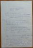 Manuscris olograf Geo Bogza, poezia Monstrul din Loch Ness, 2 pagini