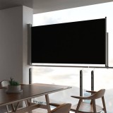 VidaXL Copertină laterală retractabilă de terasă, negru, 120 x 300 cm