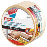 Tesa Extra STRONG Bandă adezivă permanentă, adezivă pe ambele fețe, folie, albă, 50 mm, L-5 m