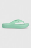 Crocs șlapi Classic Platform Flip femei, culoarea turcoaz, cu platforma, 207714 207714.3UG-3UG