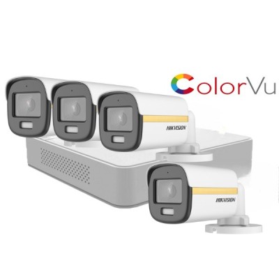 Sistem supraveghere video Hikvision 4 camere 2MP microfon ColorVU FullTime FULL HD SafetyGuard Surveillance foto