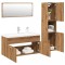 vidaXL Set mobilier de baie, 4 piese, stejar artizanal, lemn prelucrat 3328600