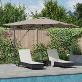 Umbrela Cantilever Roma cu LED-uri - Taupe (286 x 285 x 270 cm) - Aluminiu