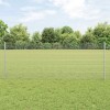 VidaXL Gard din s&acirc;rmă sudată cu 11 posturi U Argintiu 0.8x25 m Oțel
