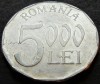 Moneda 5000 LEI - ROMANIA, anul 2002 * cod 71 A, Aluminiu