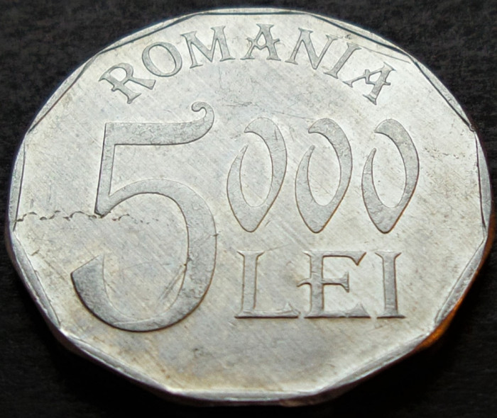 Moneda 5000 LEI - ROMANIA, anul 2002 * cod 71 A