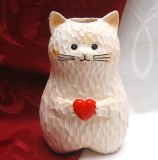 VAZA FLORI DIN RASINA SINTETICA PISICA 14.5 CM