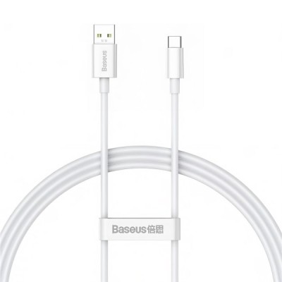 Cablu Date si Incarcare USB-A - USB-C Baseus Superior Series, 65W, 1m, Alb CAYS000902 foto