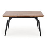 Masa extensibila living HM Cambell, MDF Furniruit, cadru metalic, 140-180x80x74 cm, 8 persoane, stejar negru