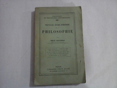 NOUVELLES ETUDES D&amp;#039;HISTOIRE DE LA PHILOSOPHIE - EMILE BOUTROUX foto