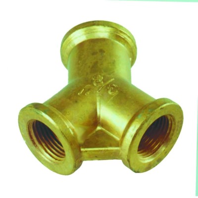 Distribuitor aer comprimat alamă 2 căi 3/8&amp;quot; filet interior foto
