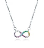 Cumpara ieftin Lant - Colier din Argint 925 -INFINIT MULTICOLOR- infinity love symbol ARG416C, Argintboutique