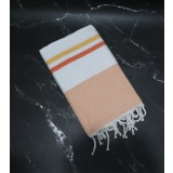 Prosop Plajă Fouta | Tunis | White Orange 200 x 100 cm