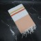 Prosop Plajă Fouta | Tunis | White Orange 200 x 100 cm