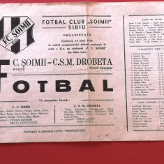 Program meci fotbal FC "SOIMII" SIBIU - CSM DROBETA TURNU-SEVERIN(10.06.1979)