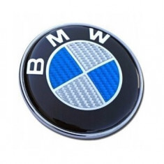 emblema volan 4,5 cm BMW carbon 45mm adeziv inclus
