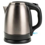 Cana fierbator Black Decker, 2200 W, inox, capacitate 1.2 L, filtru anticalcar lavabil