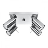 Lustră De Tavan Ring Crom Oțel 4 Becuri Tub Modern De Interior