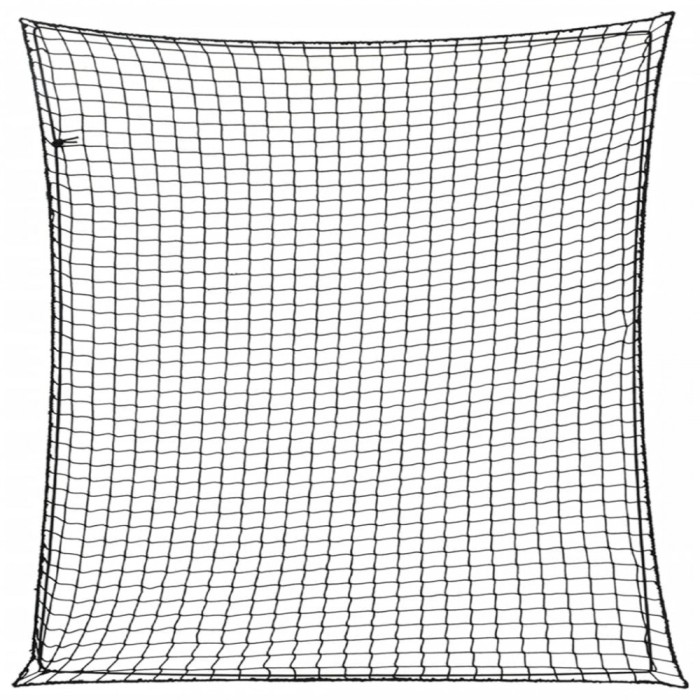Plasă de remorcă cu funie elastică, negru, 4x4 m, PP