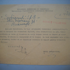 HOPCT DOCUMENT VECHI 304 MINISTERUL INDUSTRIEI COMERT EXTERIOR /BUCURESTI 1936