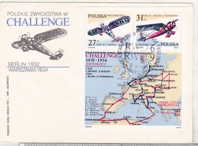 bnk fil Polonia - FDC 1982 - aviatie - Victoriile poloneze in competitia Challenge foto