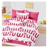 Lenjerie pat single,bumbac finet,4 piese,cearceaf cu elastic 140x200cm,cearceaf pilota 150x220cm,2 fete de perna 50x80cm-A1155