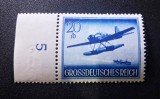Germania Reich 1944 Ziua Forțelor Armate Aviație Navală Hidroavion de Recunoaștere 20+10pf Margine de Coală cu Cifră MNH Neștampilat - TG1