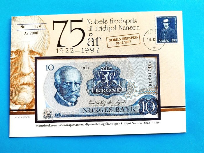 10 Kroner 1981 Norvegia-in plic de prezentare-RAR-Oferta!