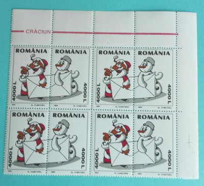 TIMBRE ROMANIA 2003 L.P.1622 CRACIUN (DIPTIC) BL. DE 4 VALORI MNH foto