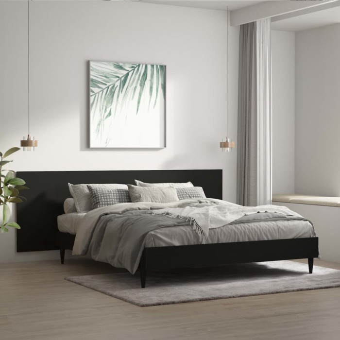 Gossi tablie de pat, negru, 240x1,5x80 cm, lemn prelucrat
