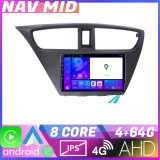 Navigatie Android EDOTEC Honda Civic 2012-2016, 4GB RAM 64GB, CarPlay, GPS, Ecran IPS 720p