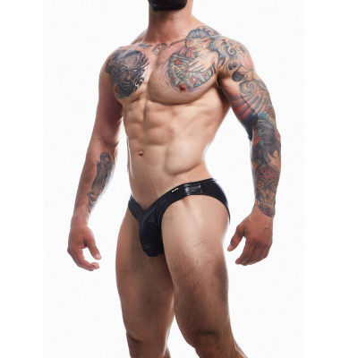 C4M Boost Black Leatherette Bikini Brief Large foto