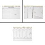 Carnet Notițe Memo Pad, Model Abstract, 3 Subiecte, Cu Spirala Aurie, 40 File, Multicolor, Dimensiuni 32x29cm