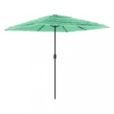 Umbrela soare de gradina cu stalp din otel verde 248x248x248 cm