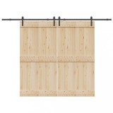 VidaXL Set feronerie pentru uși glisante, negru, 305 cm, oțel