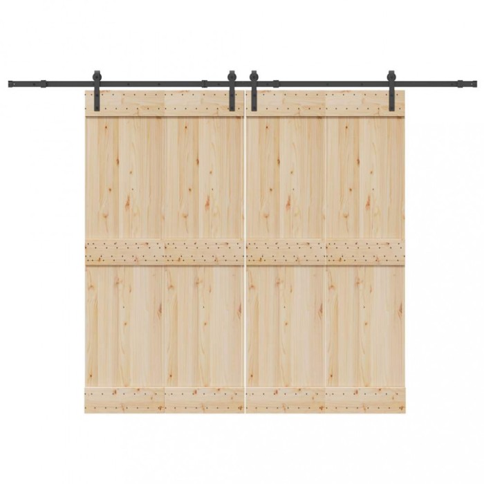 vidaXL Set feronerie pentru uși glisante, negru, 305 cm, oțel