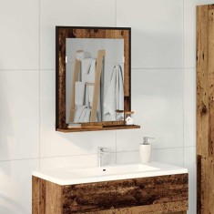 vidaXL Oglindă pentru baie Lemn vechi 50 x 12 x 60 cm Lemn compozit