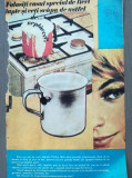 1973 Reclamă Vas special de fiert lapte 24 x 17 cm comunism comert socialist