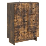 vidaXL Bufet cu sertar Stejar fumuriu 66 x 34,5 x 90 cm Lemn prelucrat 893940