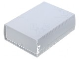 Carcasă ABS gri IP54 cu panou, dimensiuni 136mm x 185mm x 60mm