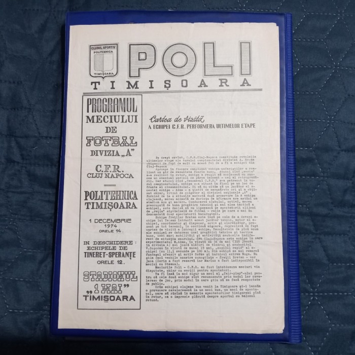 program Poli Timisoara - CFR Cluj