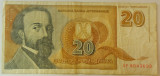 Bancnota 20 DINARI NOI / NOVI DINARA - YUGOSLAVIA, anul 1994 *cod 374