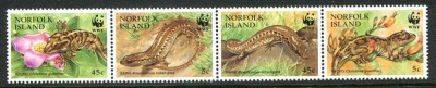 NORFOLK 1996 WWF FAUNA PROTEJATA SOPARLE GECKOS foto