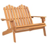 Cumpara ieftin Banca de gradina Adirondack cu perne 126 cm, lemn masiv acacia