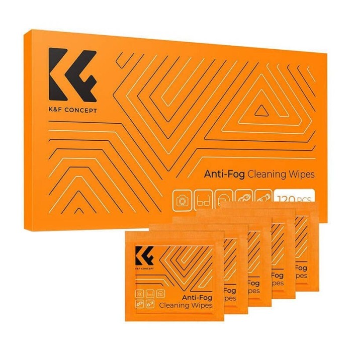 K&amp;F Concept KF08.036 10x15 cm șervețele umede pentru curățarea lentilelor/ochelarilor 120 buc.