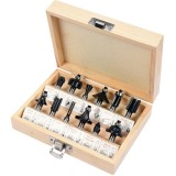 Vorel 22550 - Set cutite frezat tija 8 mm ambalaj lemn 12 bucati