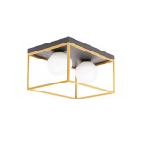 Lustra Luma 2XE27 IP20, negru+auriu, Erste