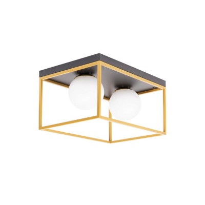 Lustra Luma 2XE27 IP20, negru+auriu, Erste foto